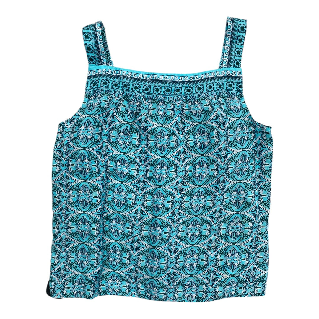 Top Sleeveless By Talbots In Blue & White, Size:Xl