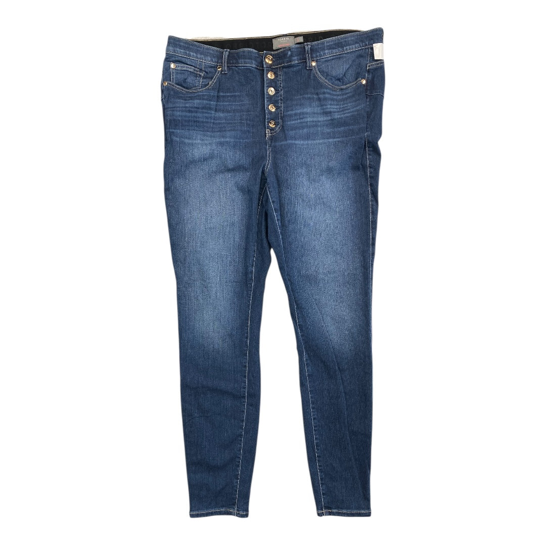Jeans Skinny By Torrid In Blue Denim, Size:22