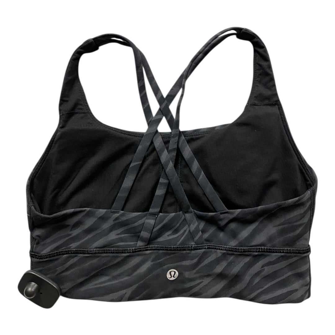 Athletic Bra By Lululemon In Black & Grey, Size:6
