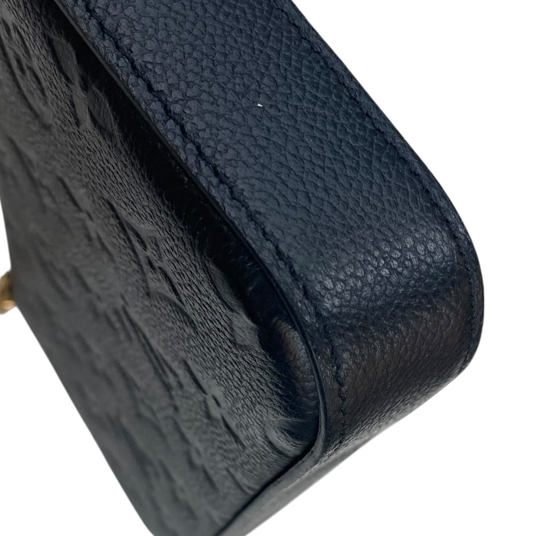 Handbag Luxury Designer By Louis Vuitton In Black & Gold, Size:Small