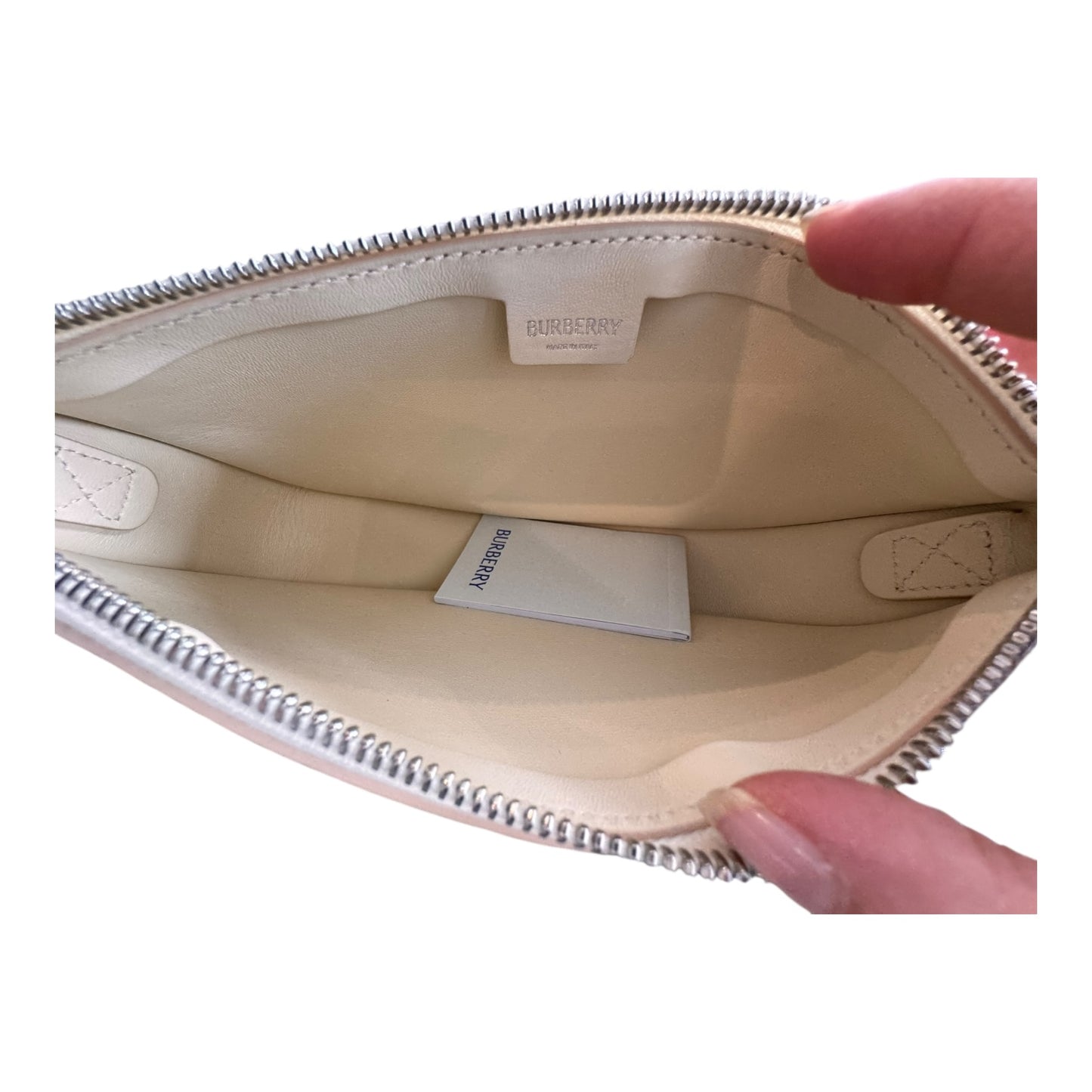 Handbag Luxury Designer By Burberry In Cream, Size:Small