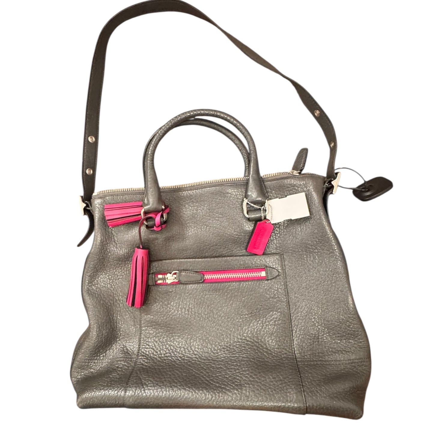 Handbag Designer By Coach In Grey, Size:Large