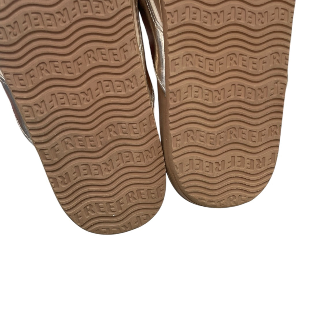 Sandals Flip Flops By Reef In Gold, Size:7