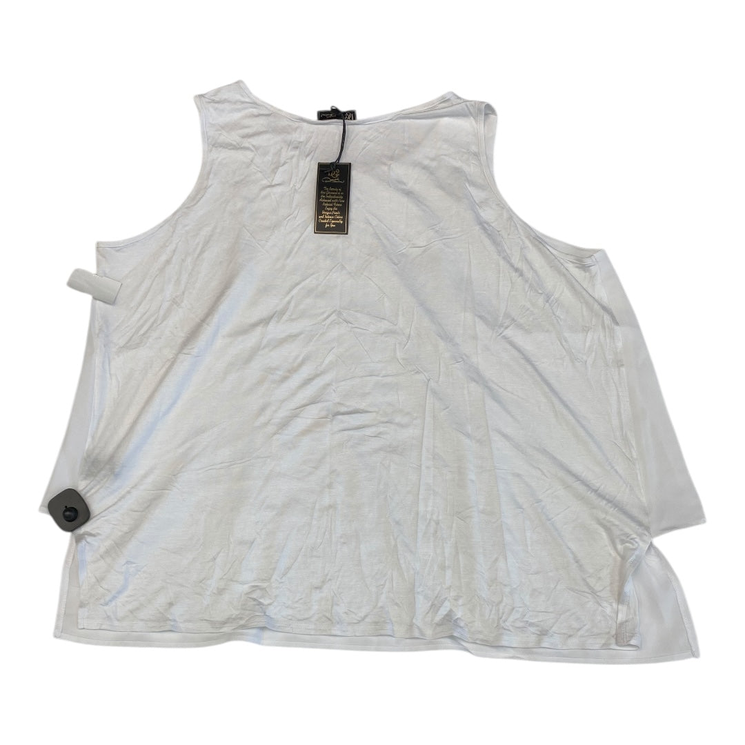 Top Sleeveless By Cmc In White, Size:2X