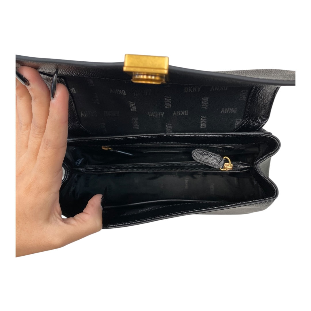 Handbag Leather By Dkny In Black, Size:Small