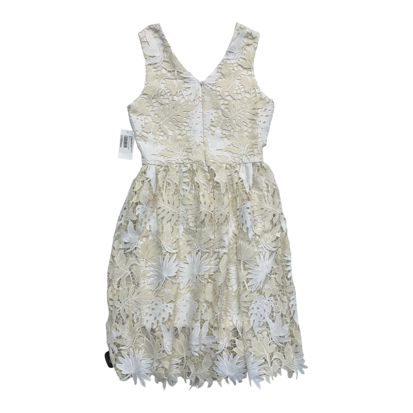 Dress Party Midi By Dress The Population In Cream & Tan, Size:M