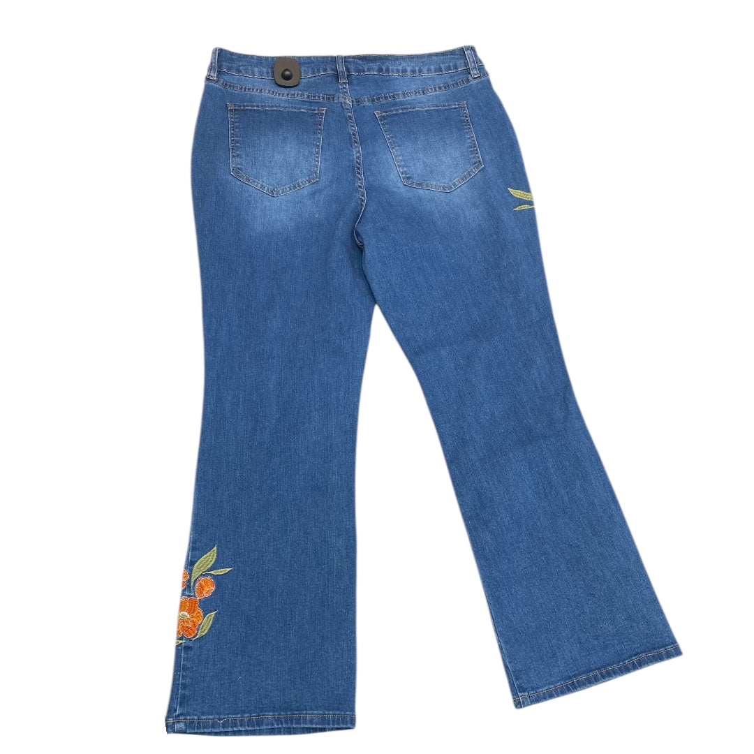 Jeans Boot Cut By Royalty In Blue Denim, Size:14