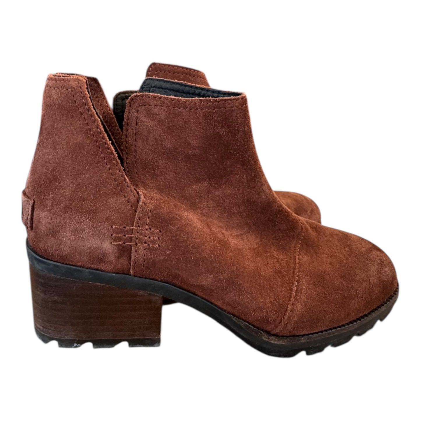 Boots Ankle Heels By Sorel In Brown, Size:7