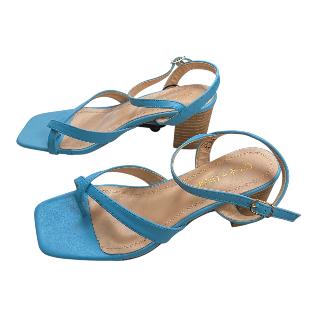 Sandals Heels Kitten By chase & Chloe In Blue, Size:8