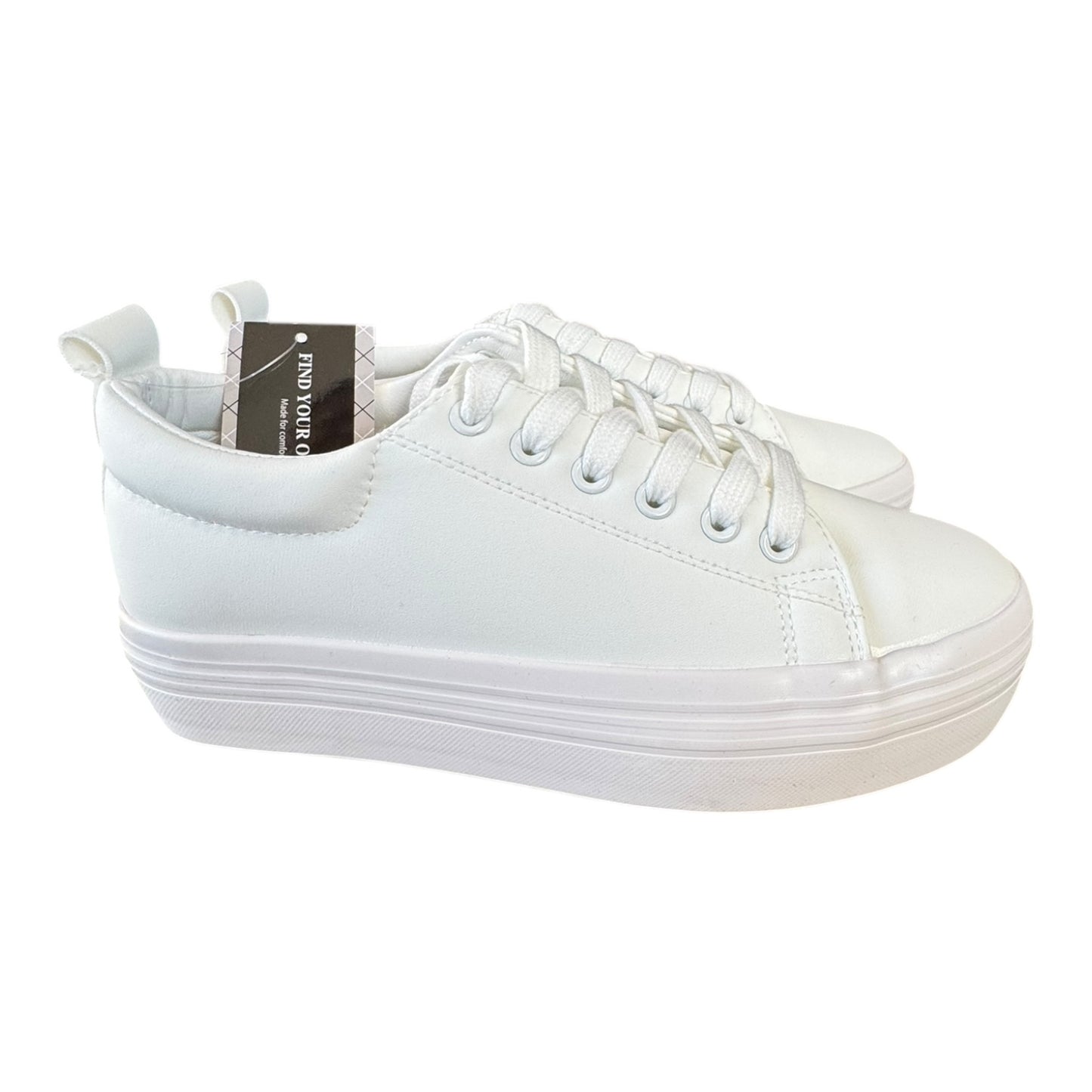 Shoes Sneaker By Never be the same In White, Size:7
