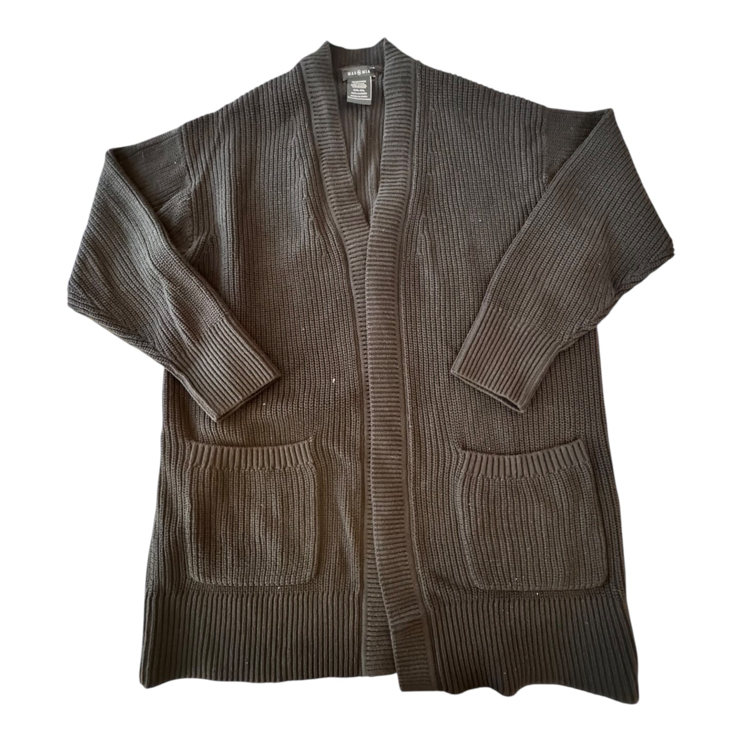 Sweater Cardigan By MAX & MIA In Black, Size:Xxl