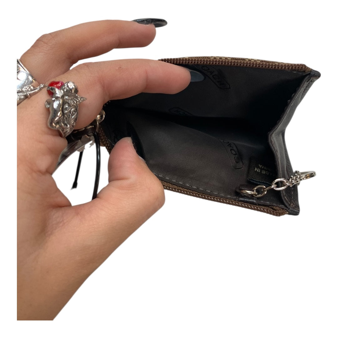 Coin Purse Designer By Coach In Brown, Size:Small