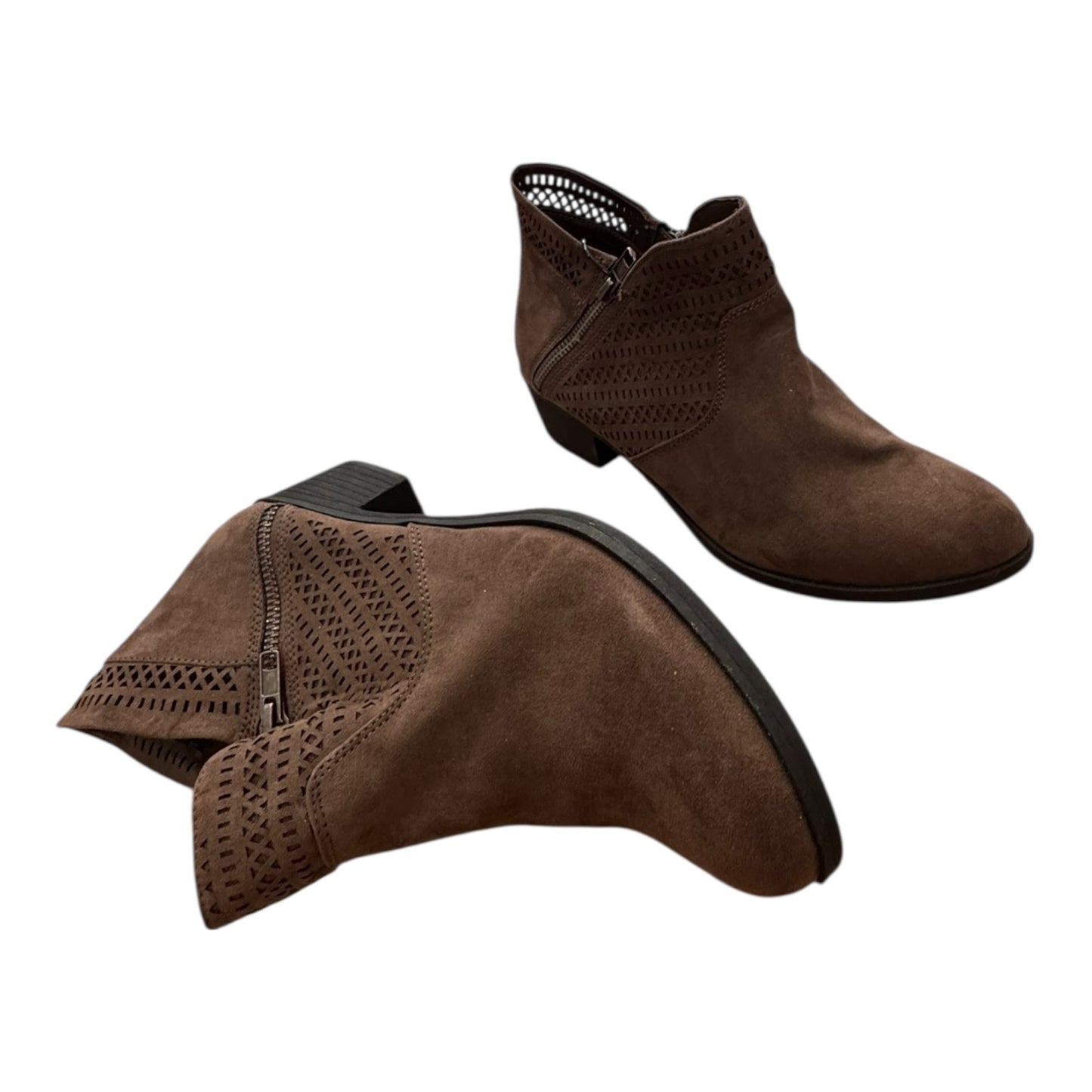 Boots Ankle Heels By American Rag In Brown, Size:9.5