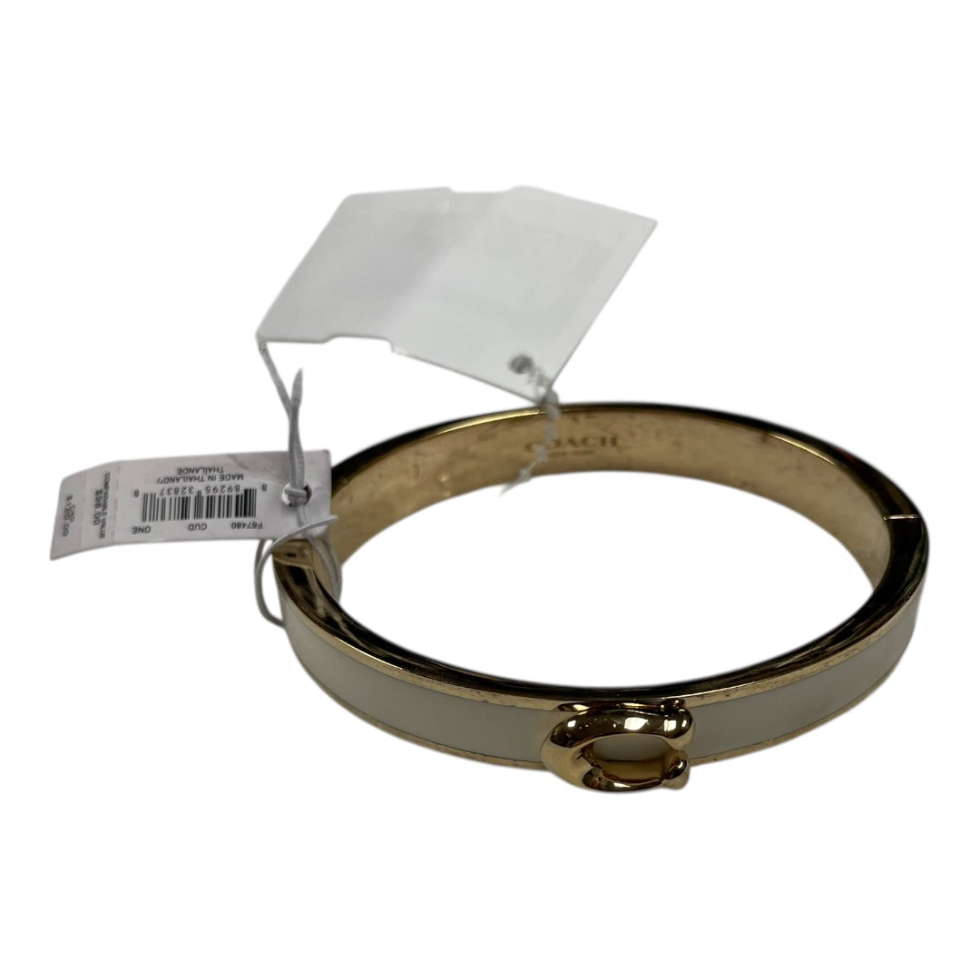 Bracelet Designer By Coach In Gold & White