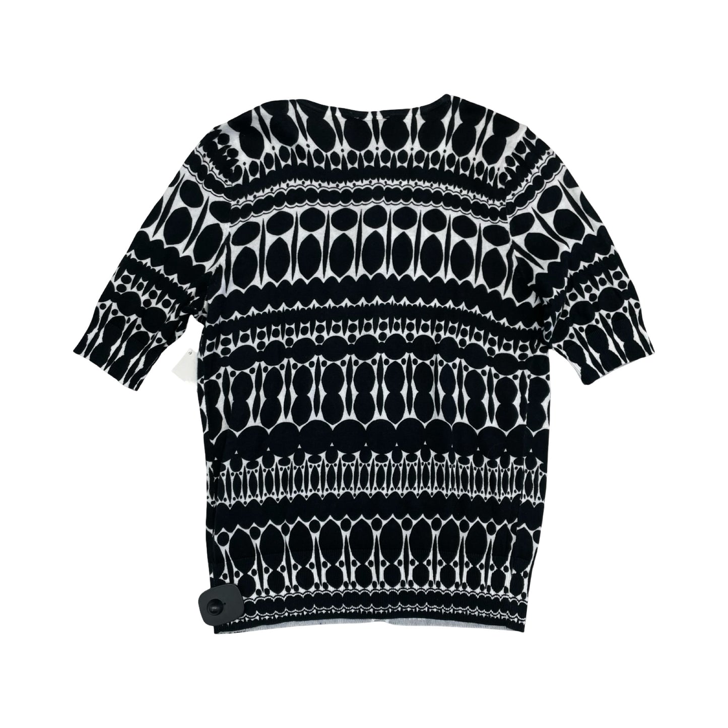 Sweater Cardigan By Ann Taylor In Black & White, Size:S