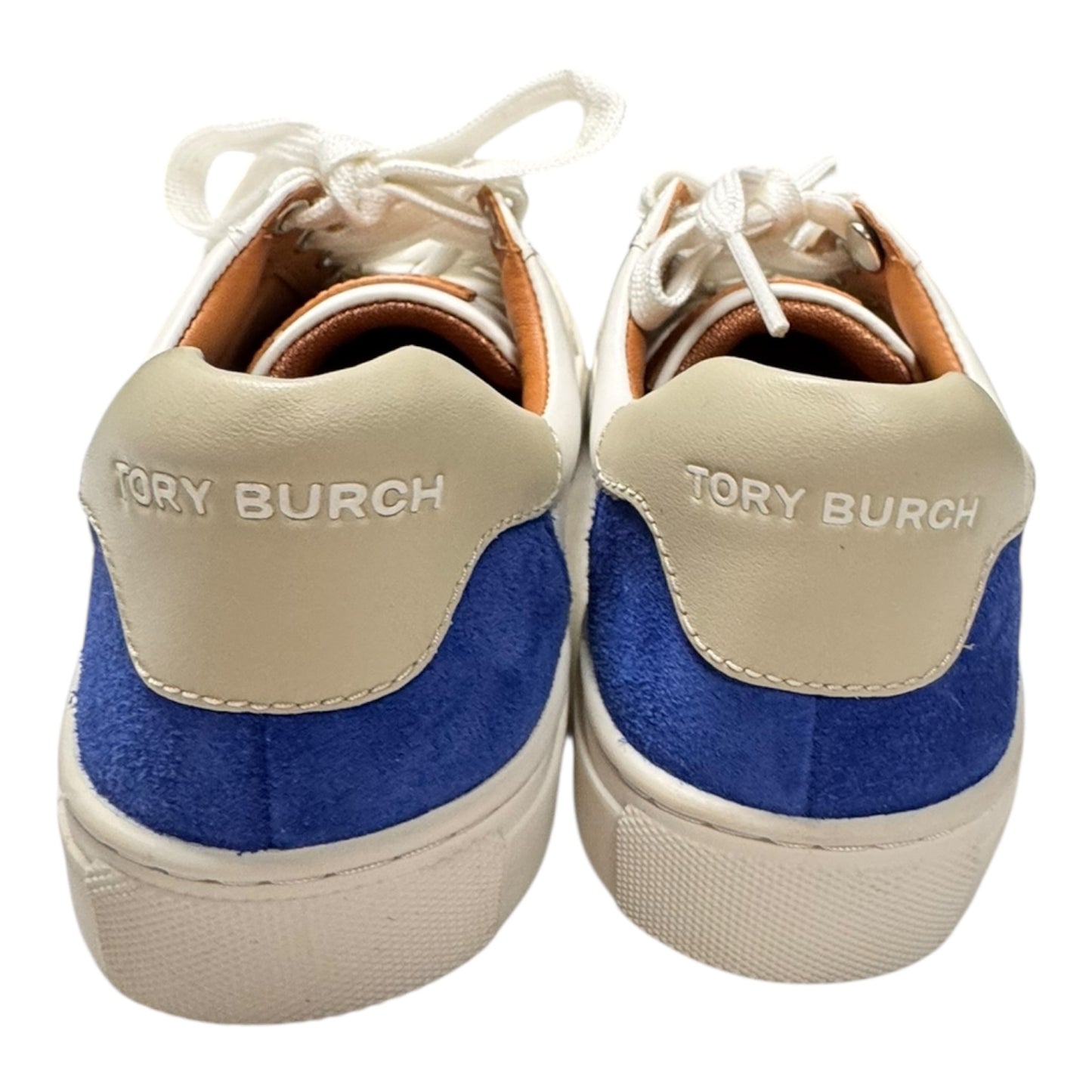 Shoes Designer By Tory Burch In Blue & Cream, Size:6
