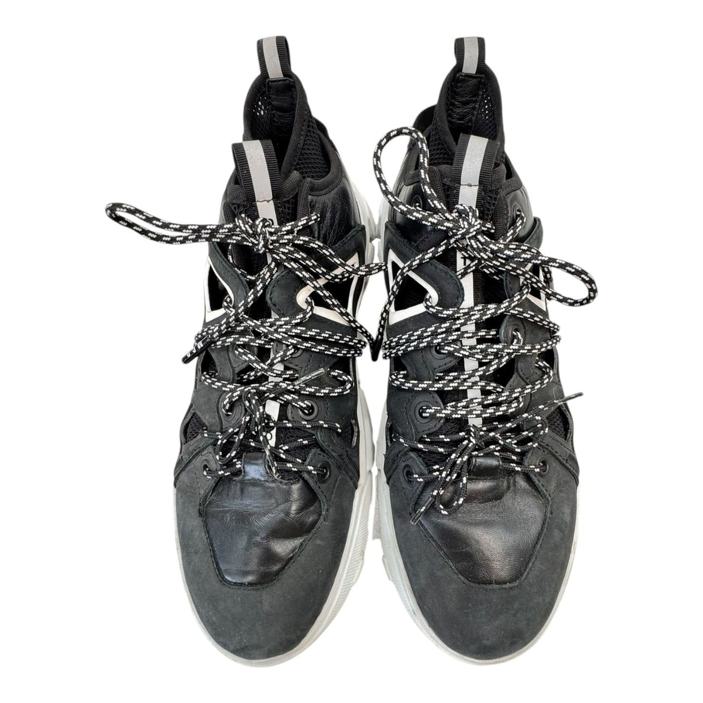 Shoes Luxury Designer By Alexander Mcqueen In Black & White, Size:9