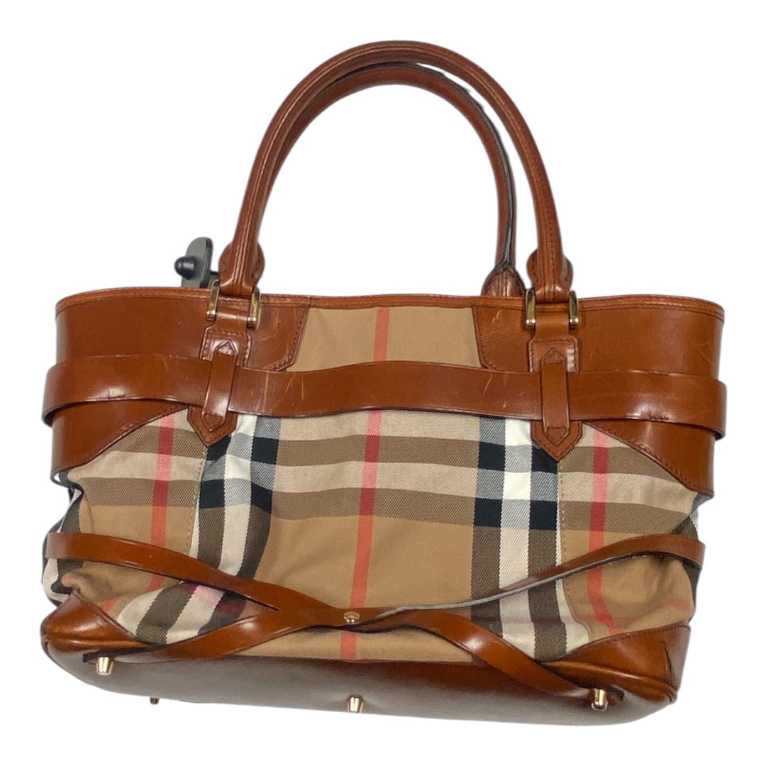 Handbag Luxury Designer By Burberry In Plaid Pattern, Size:Large