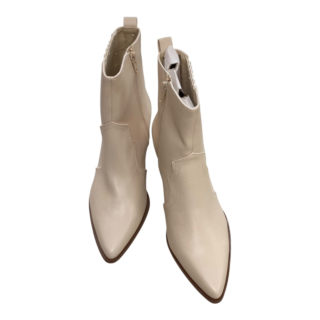 Boots Ankle Heels By Qupid In Beige, Size:8