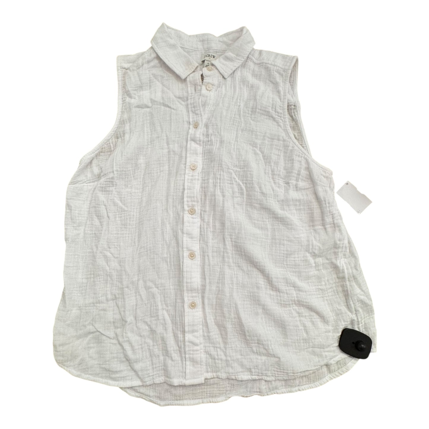 Top Sleeveless By J. Crew In White, Size:L
