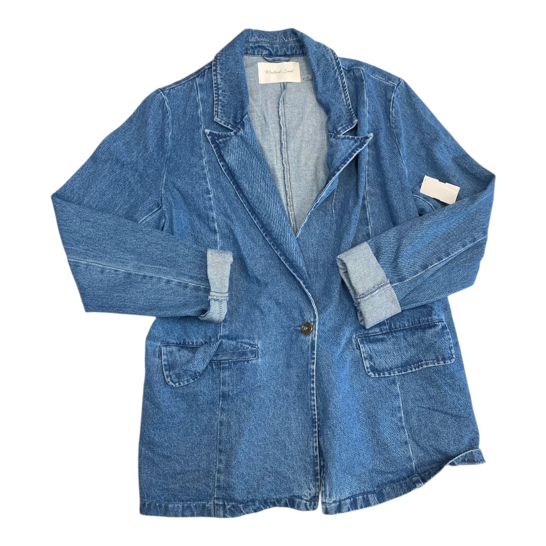 Blazer By Mustard Seed In Blue Denim, Size:M