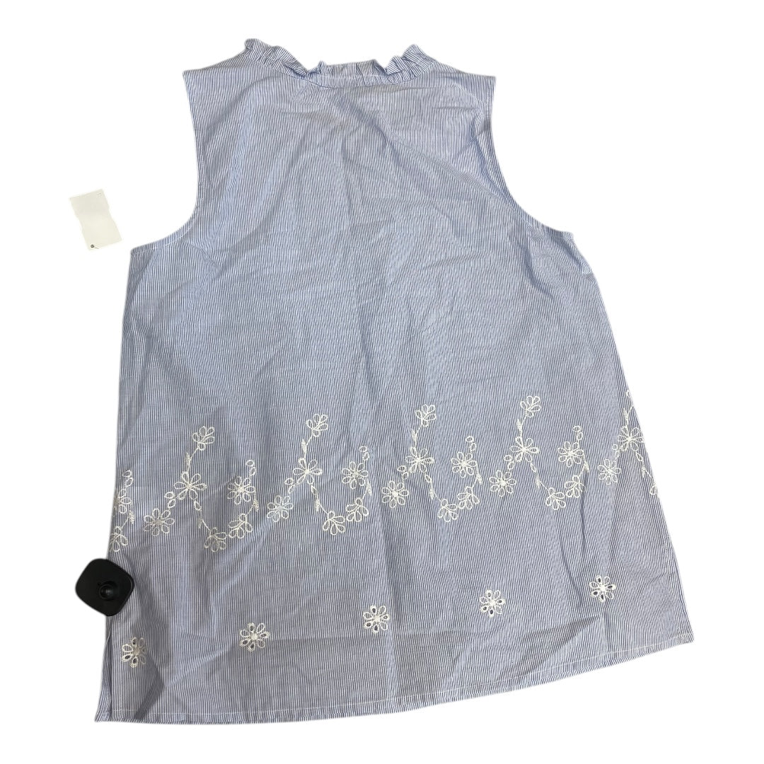 Top Sleeveless By Liz Claiborne In Blue & White, Size:S