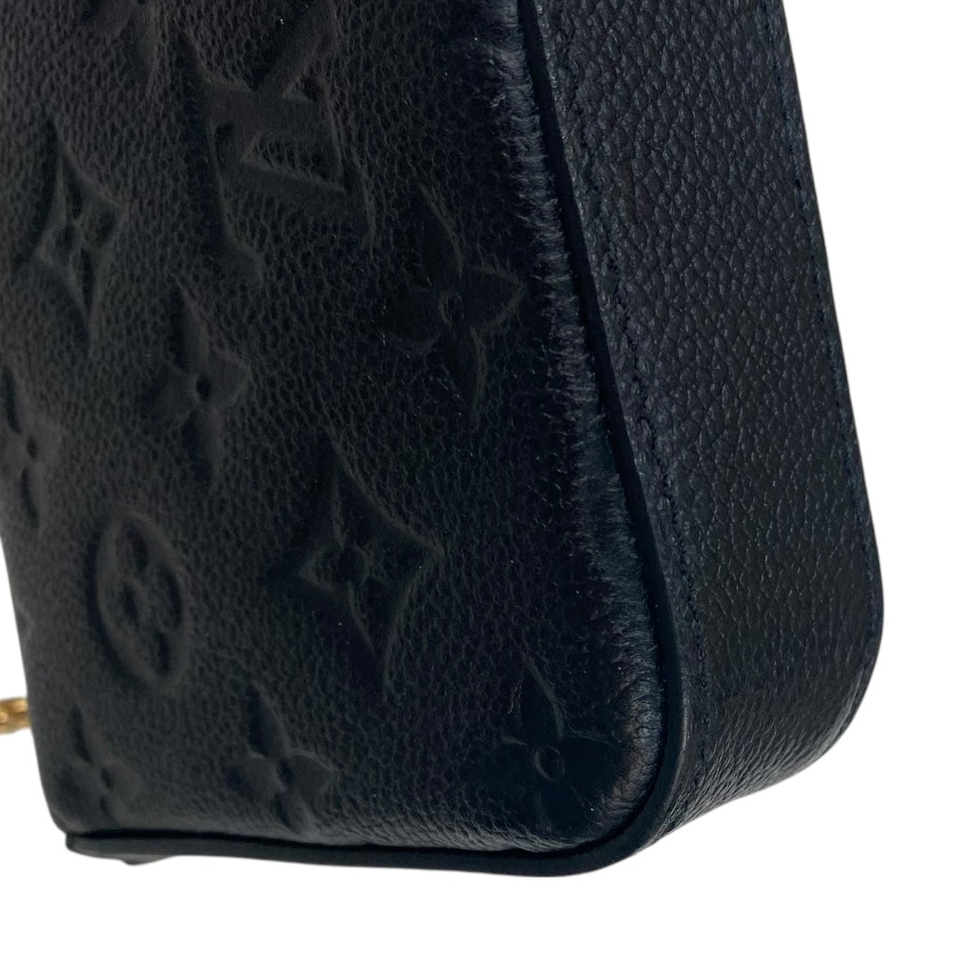 Handbag Luxury Designer By Louis Vuitton In Black & Gold, Size:Small