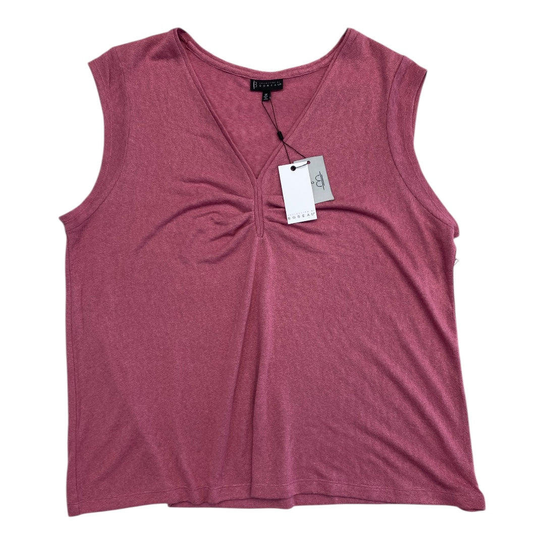 Top Sleeveless By Bobeau In Pink, Size:1X