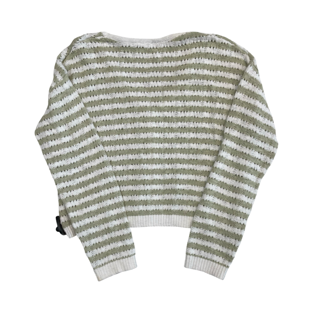 Sweater Cardigan By Hem & Thread In Green & White, Size:S