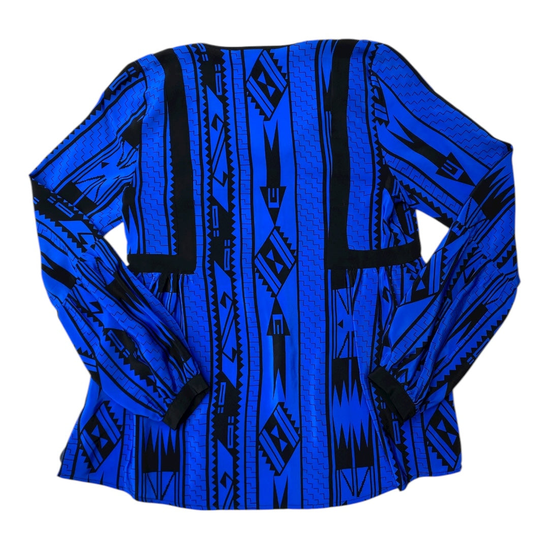 Top Ls By Amanda Uprichard In Black & Blue, Size:S