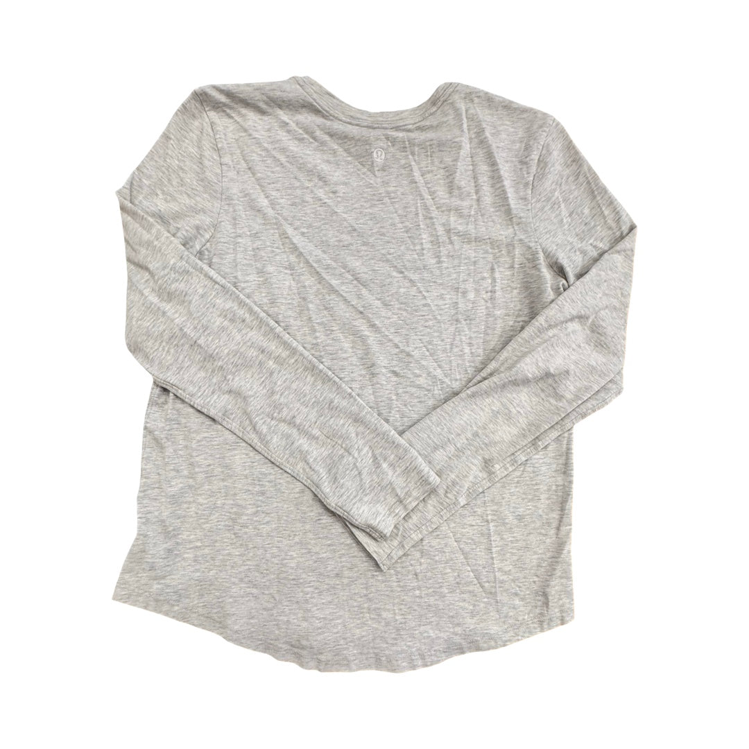 Athletic Top Ls Crewneck By Lululemon In Grey, Size:8