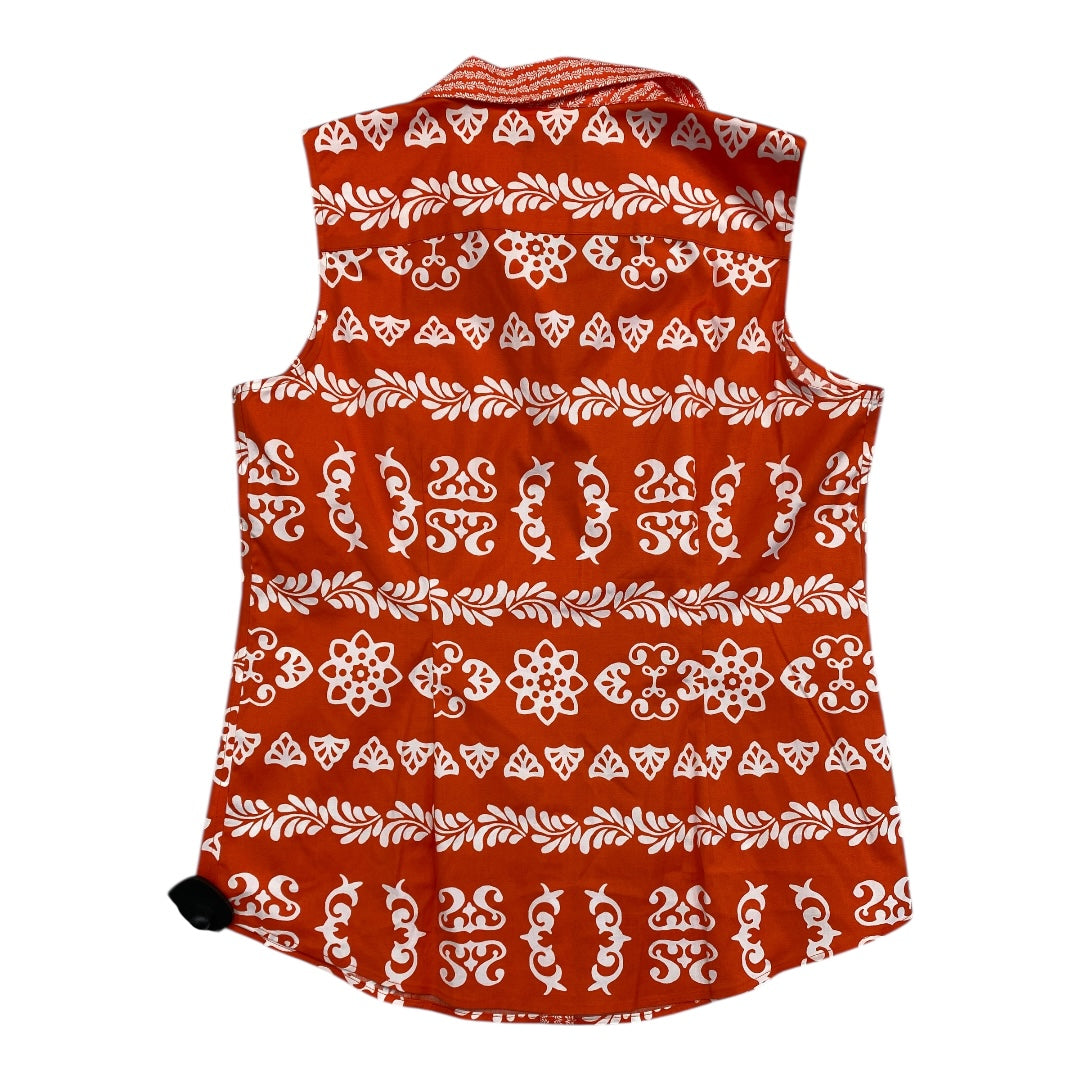Top Sleeveless By Talbots In Orange & White, Size:6