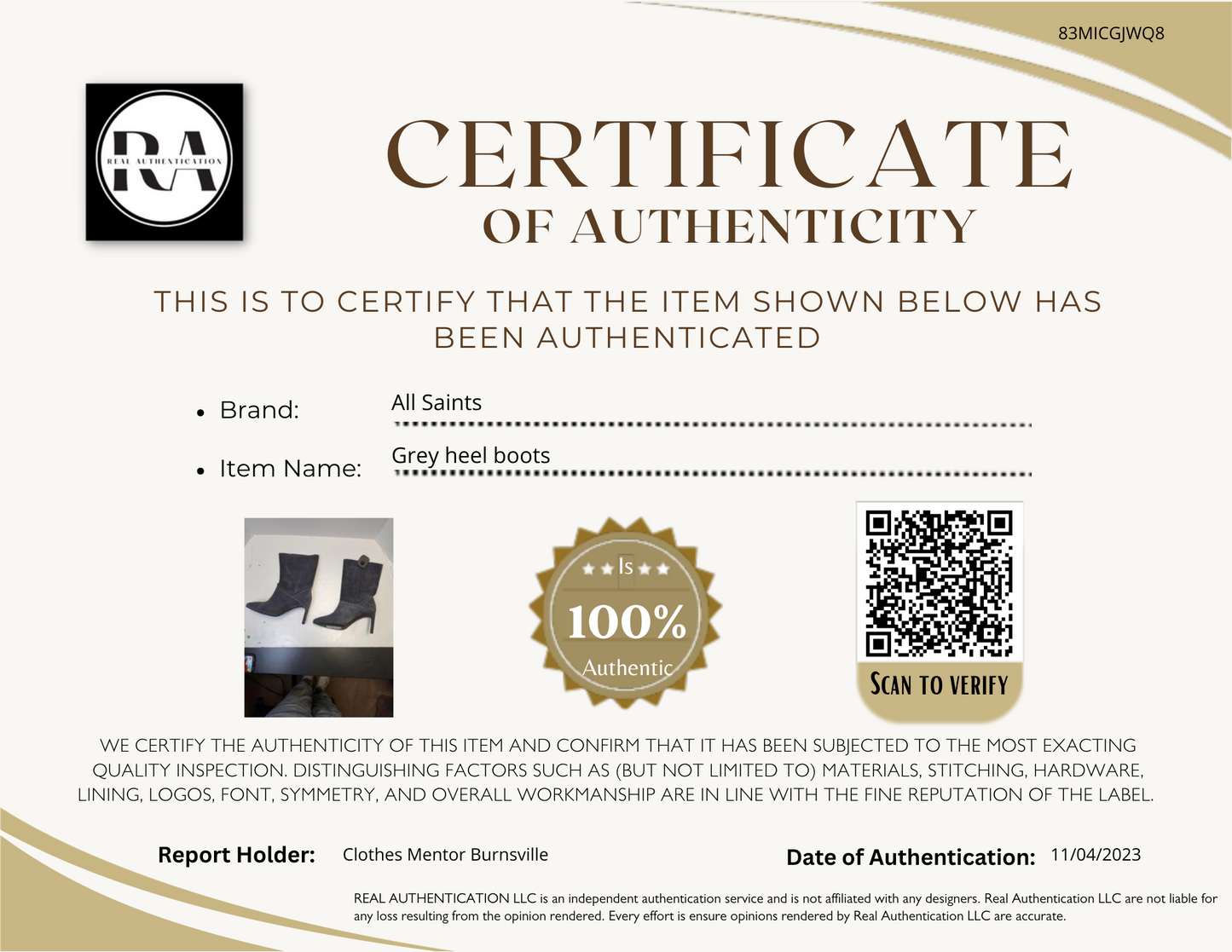 Boots Designer By All Saints Size: 6