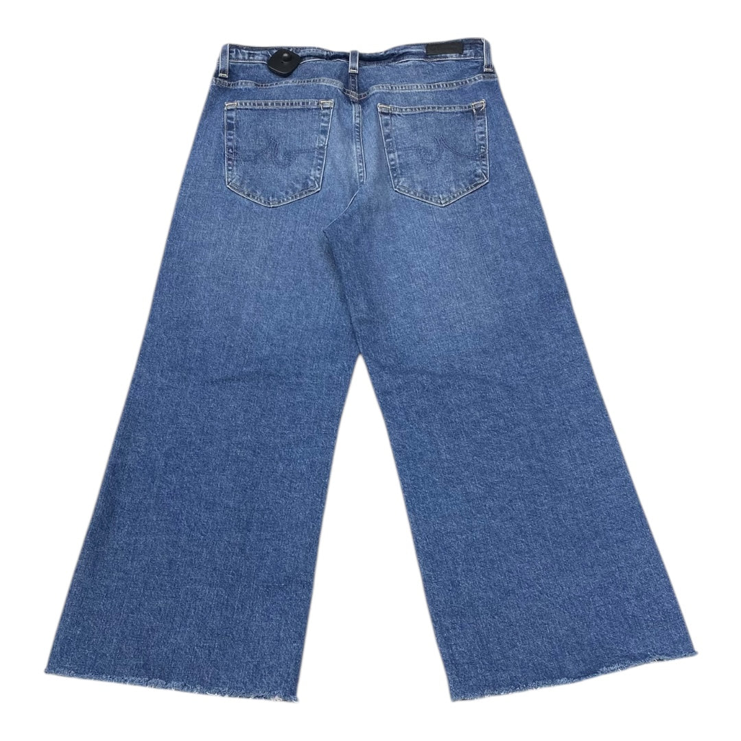 Jeans Wide Leg By Ag Jeans In Blue Denim, Size:12