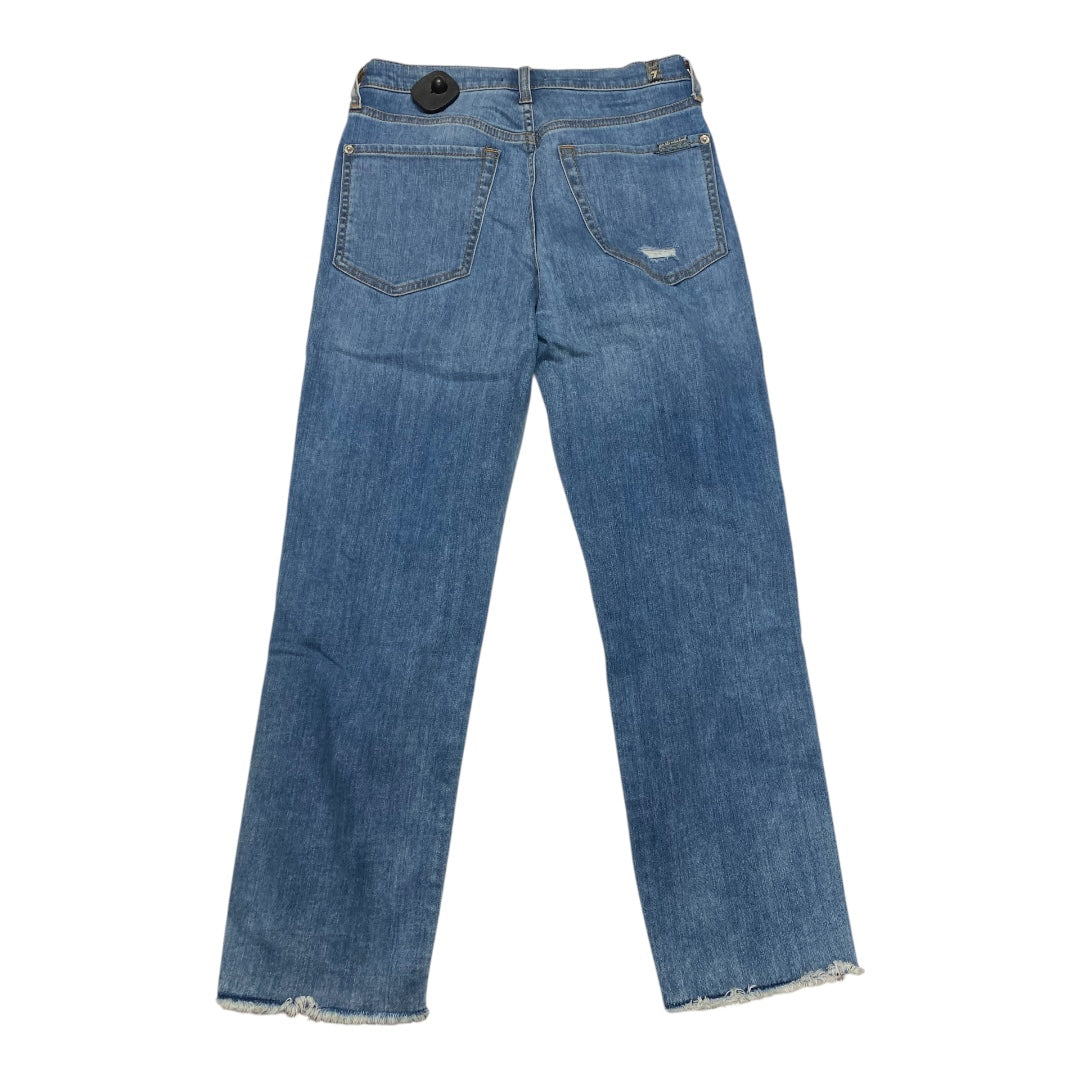 Jeans Skinny By 7 For All Mankind In Blue Denim, Size:4