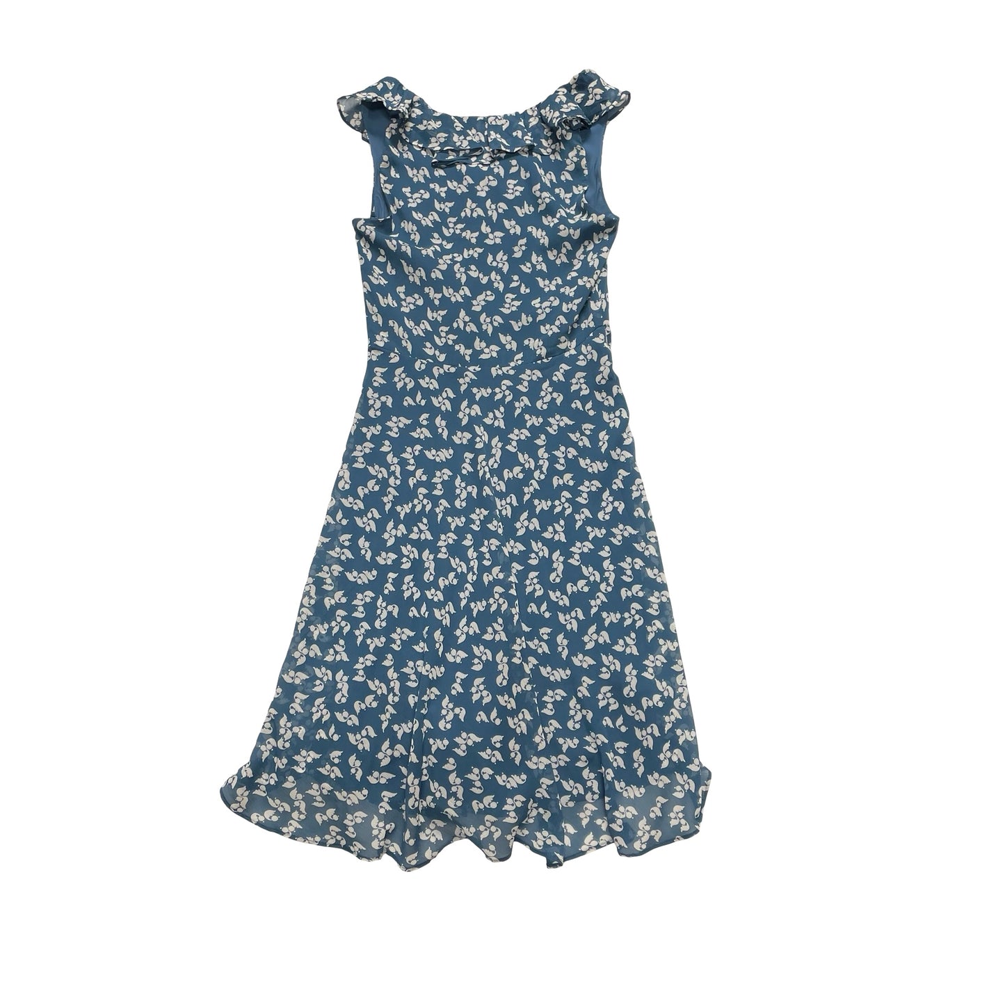 Dress Casual Midi By Ralph Lauren In Blue & White, Size:S