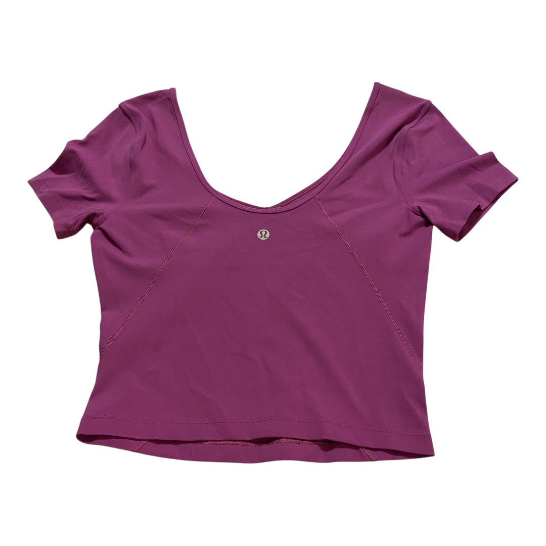Athletic Top Ss By Lululemon In Purple, Size:4