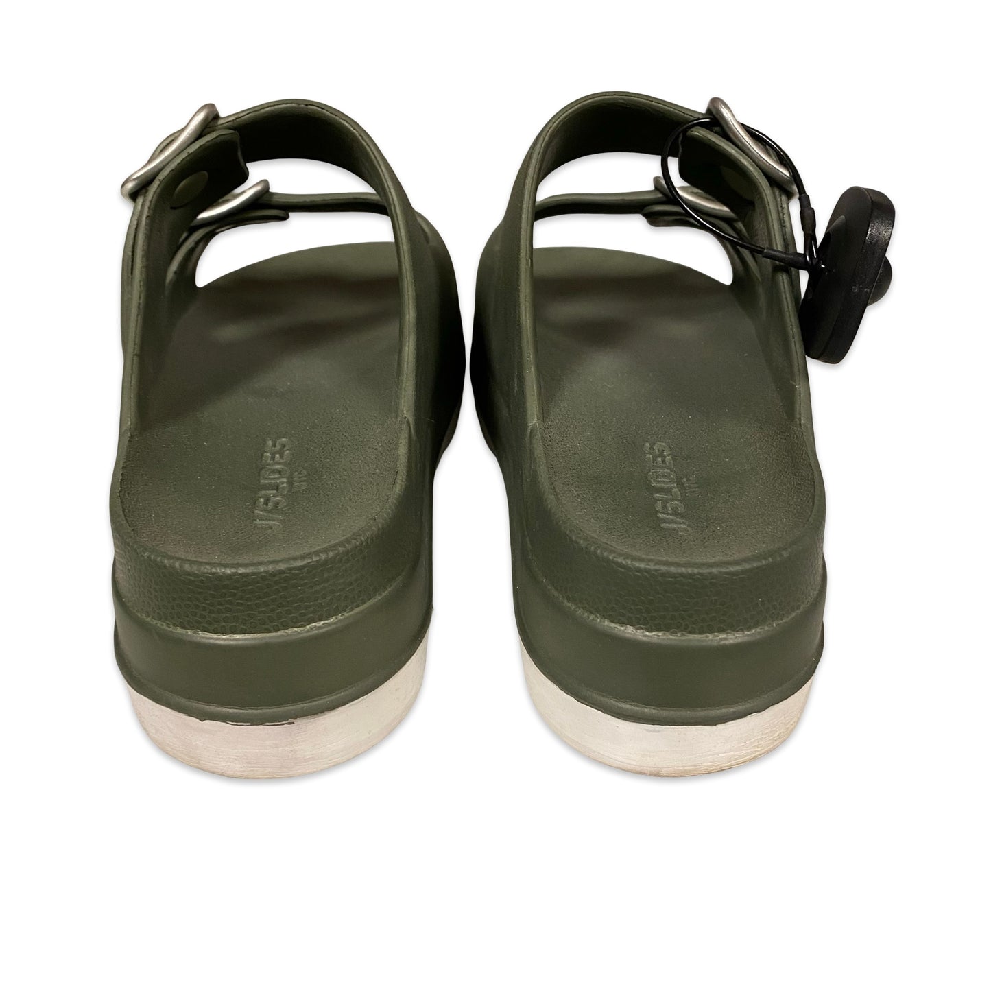 Sandals Heels Block By J Slides In Green, Size:8