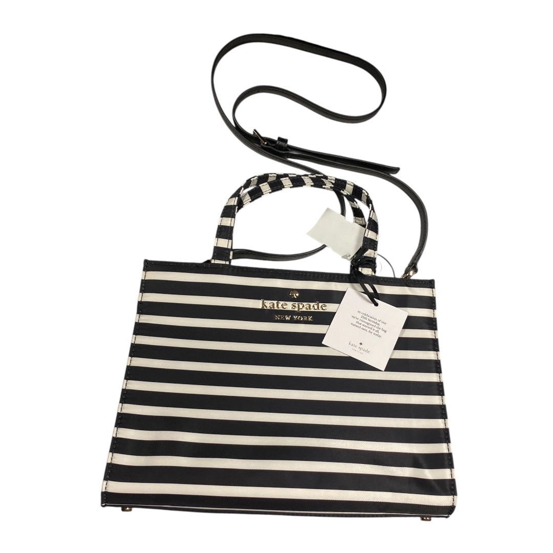 Handbag Designer By Kate Spade In Striped Pattern, Size:Medium