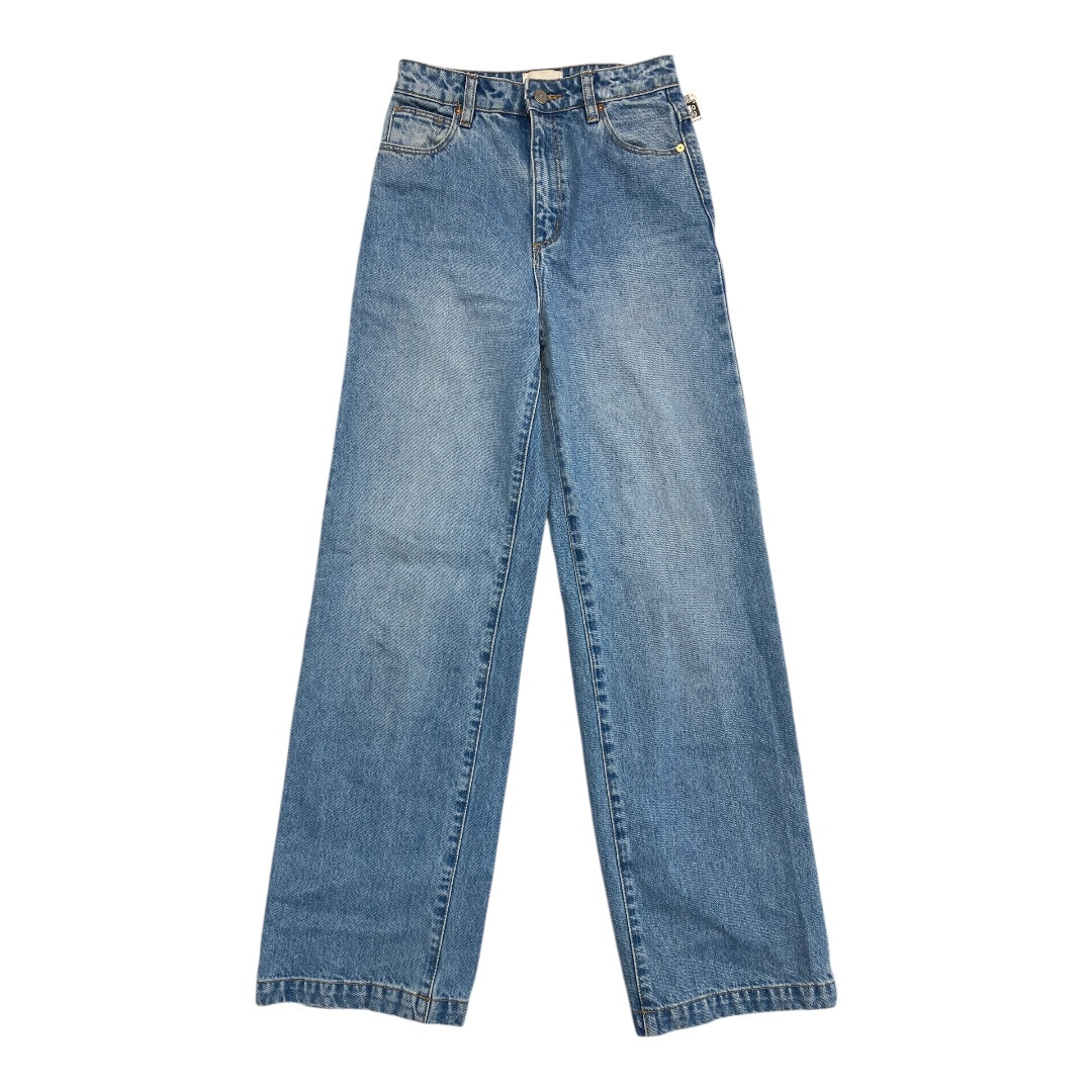 Jeans Straight By A BRAND In Blue Denim, Size:4