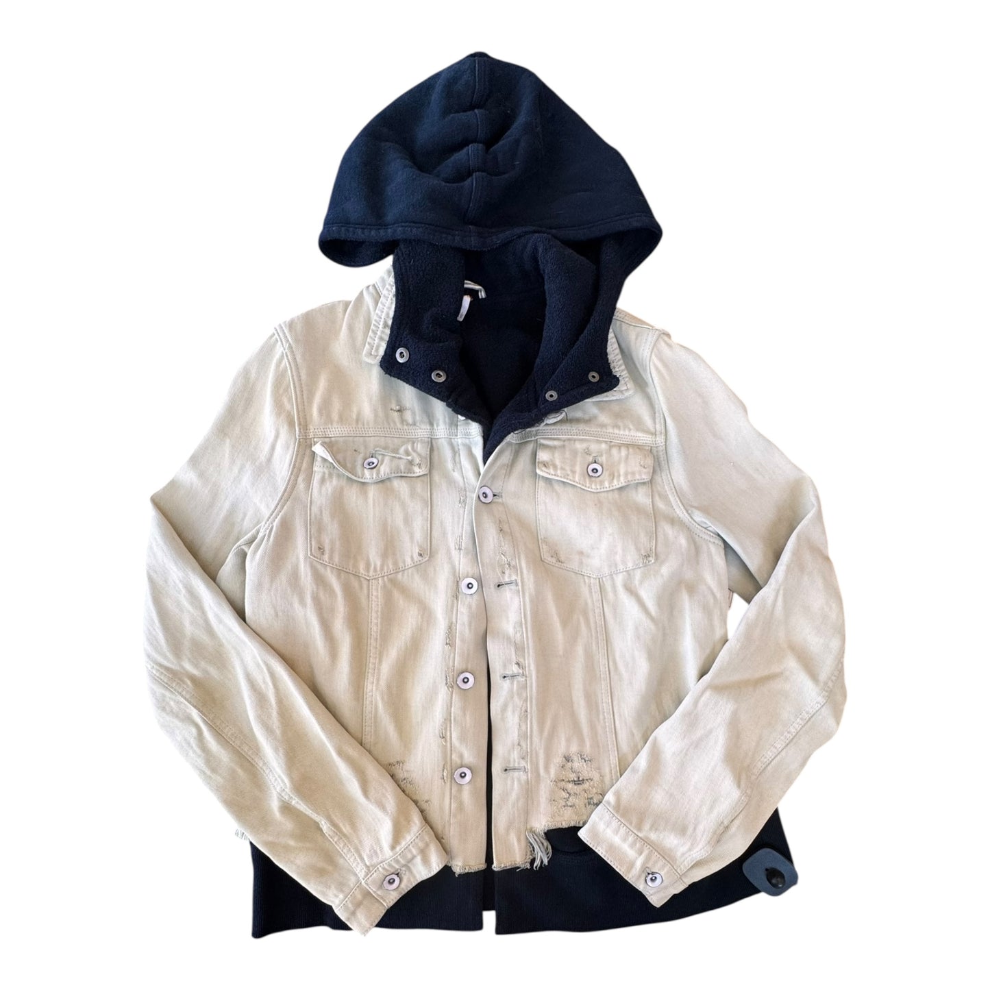 Denim Jacket Other By Free People In Black & Blue, Size:L