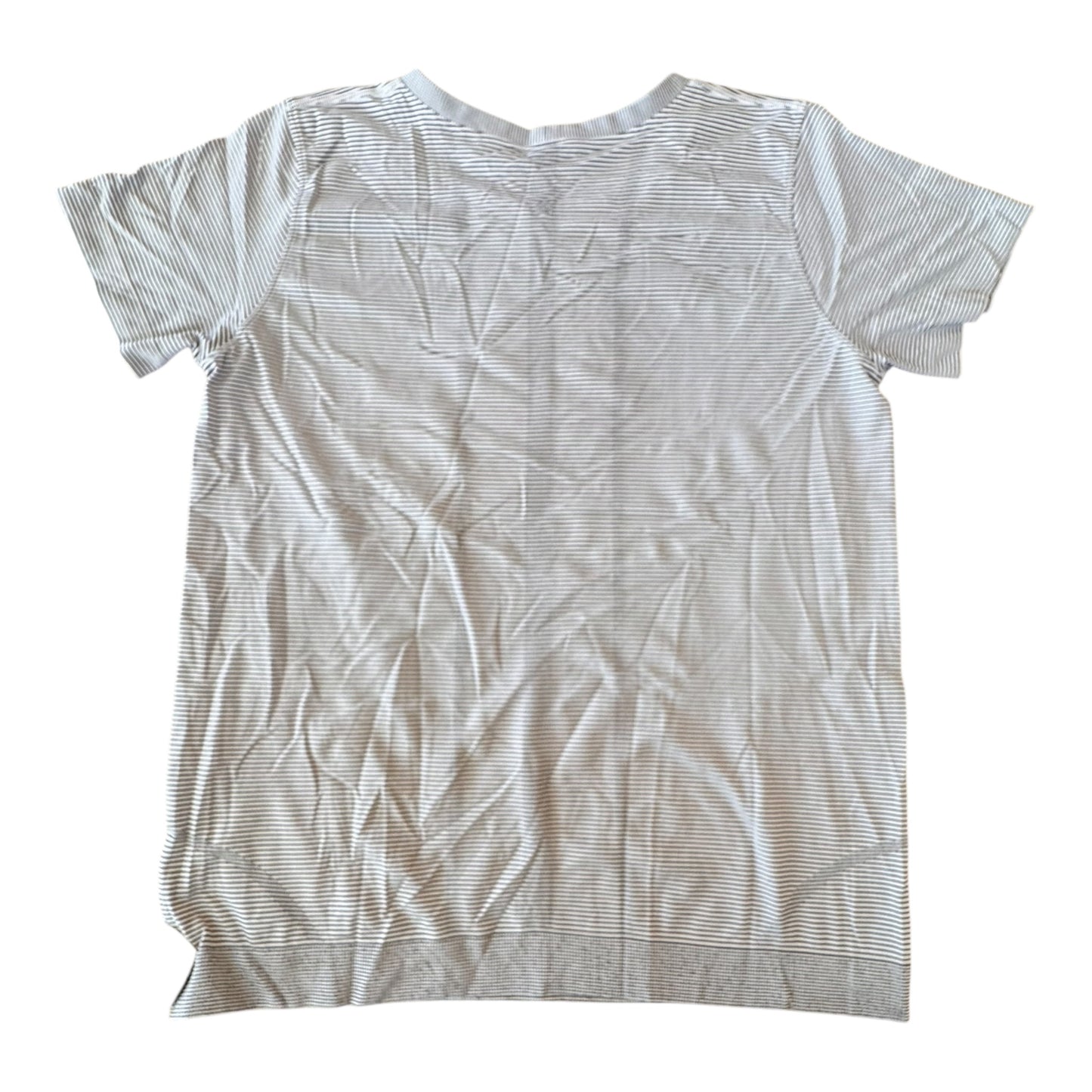 Athletic Top Ss By Lululemon In Striped Pattern, Size:L