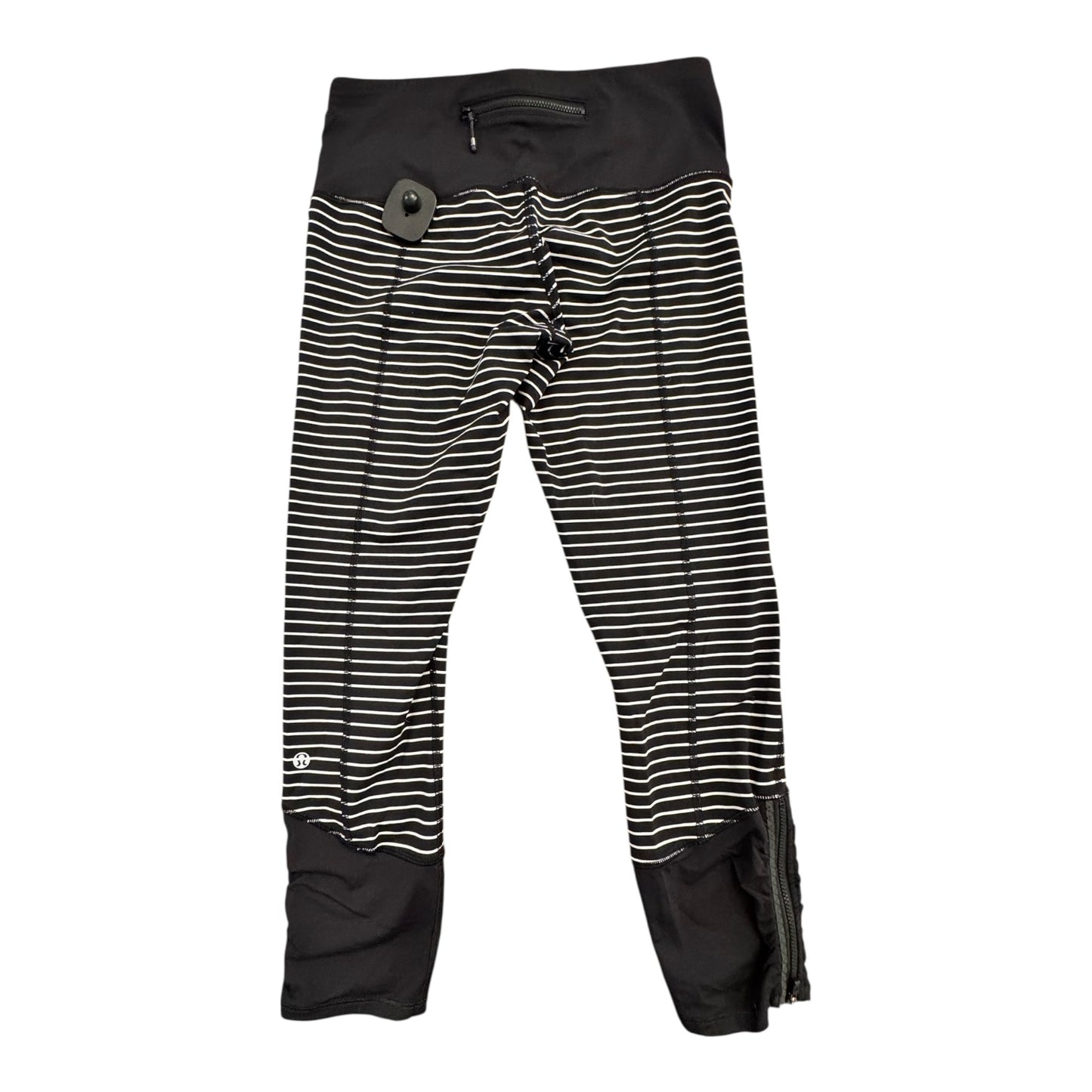 Athletic Leggings Capris By Lululemon In Black & White, Size:6