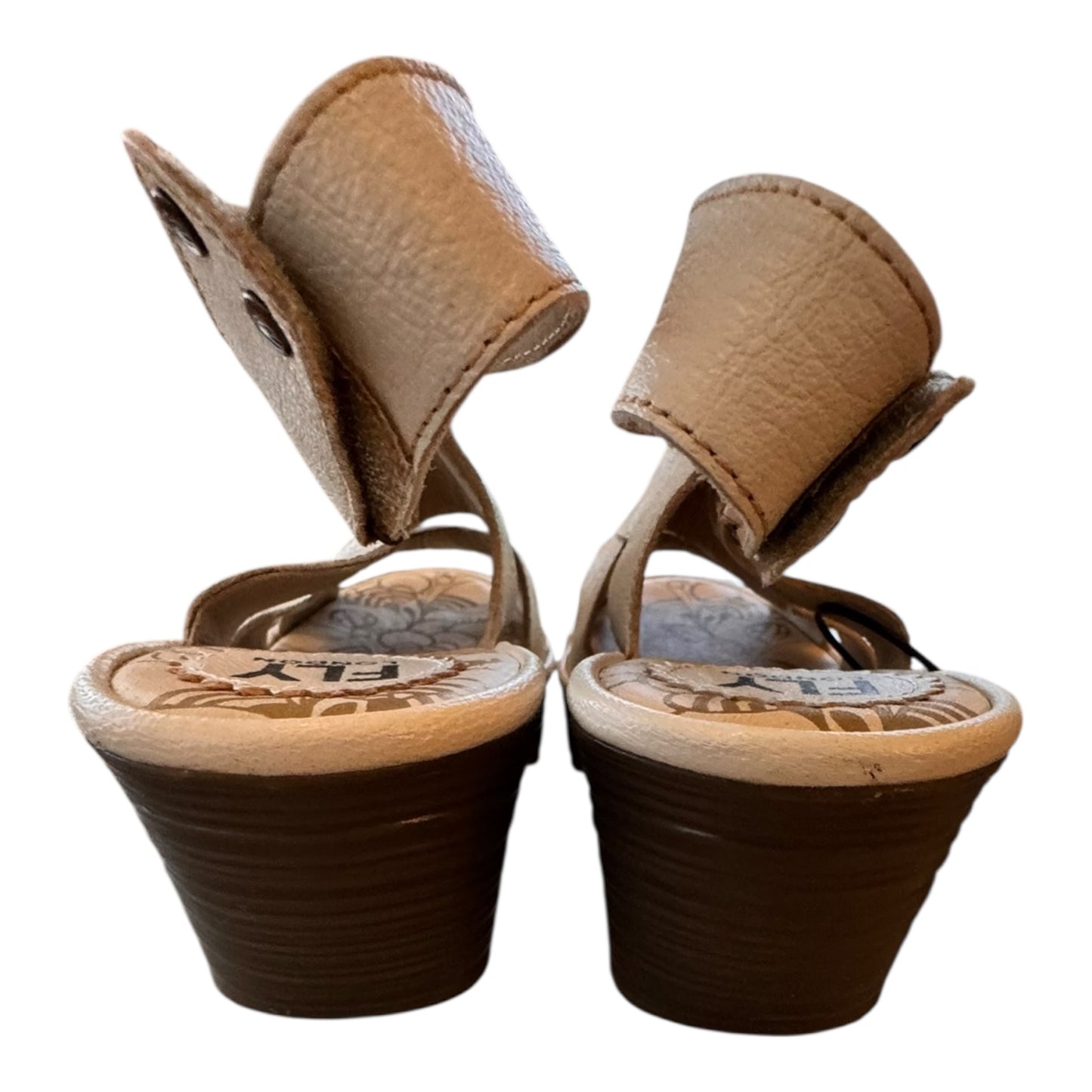 Sandals Heels Platform By Fly London In Cream, Size:8.5