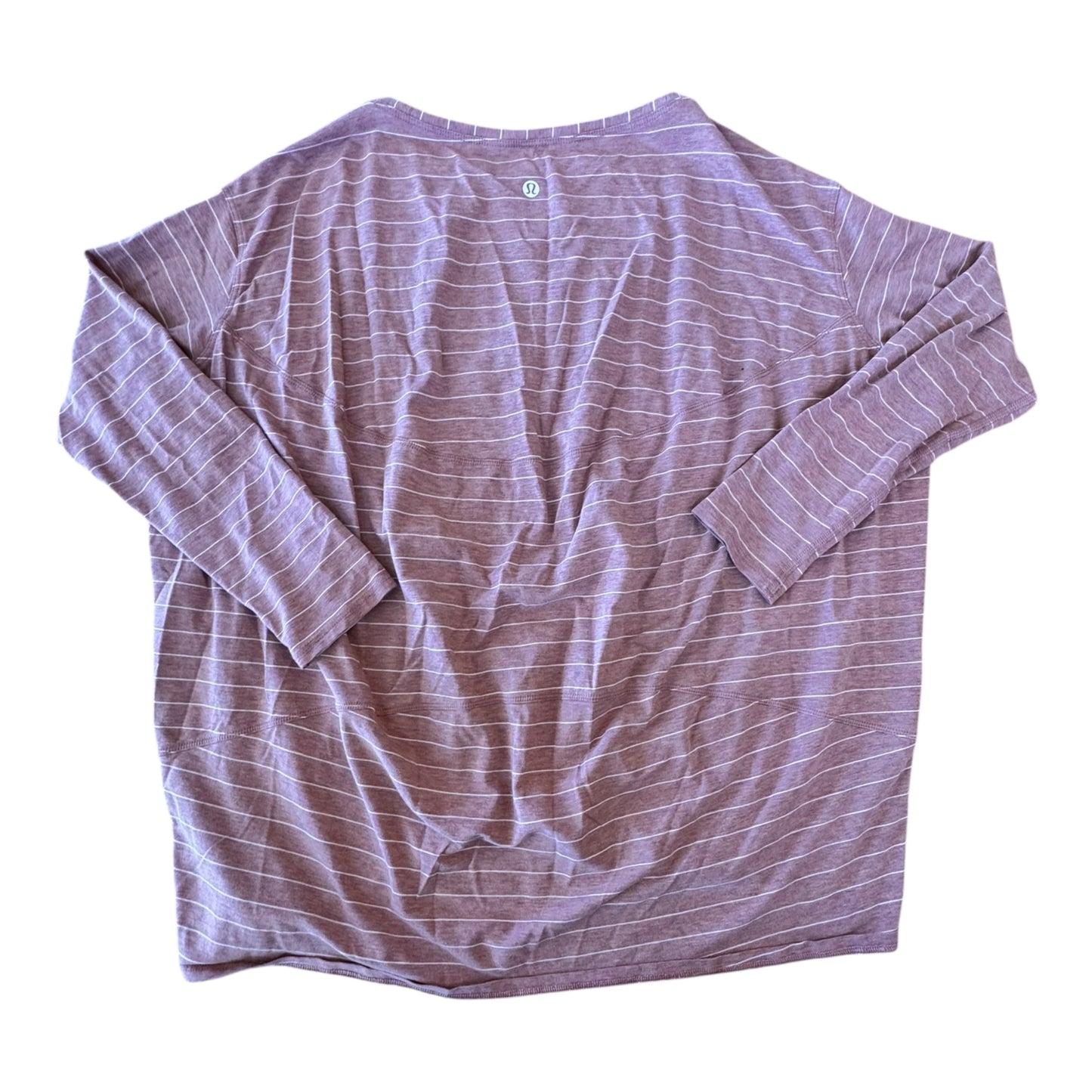 Athletic Top Ls Crewneck By Lululemon In Striped Pattern, Size:8