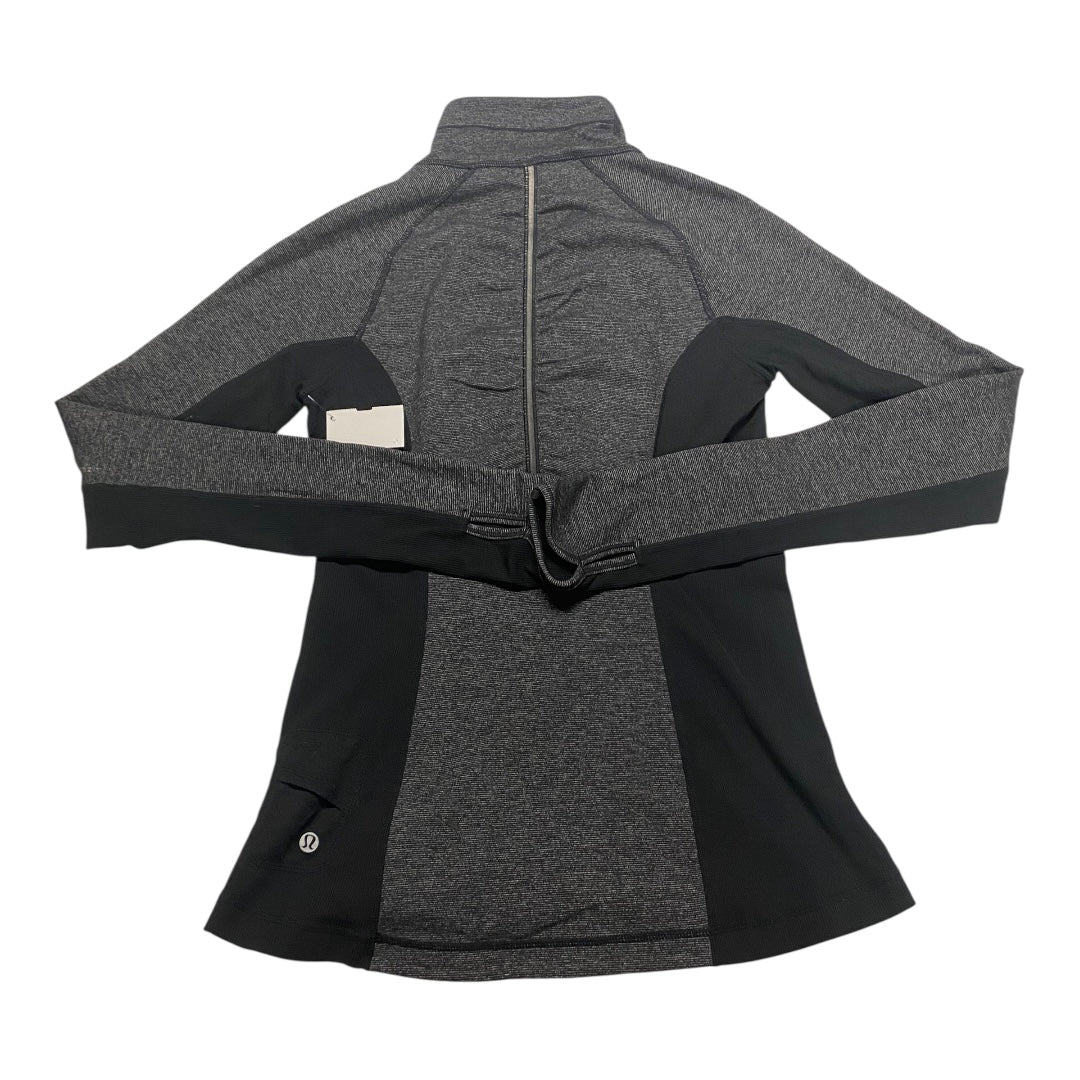 Athletic Top Ls Collar By Lululemon In Grey, Size:S