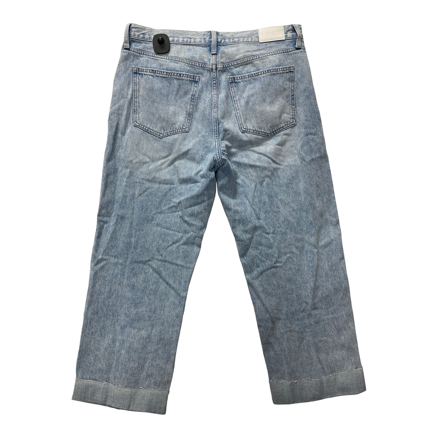 Jeans Cropped By Pistola In Blue Denim, Size:12