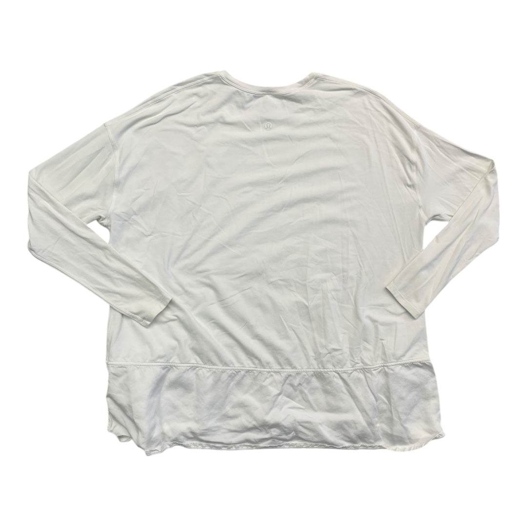 Athletic Top Ls Collar By Lululemon In White, Size:Xl