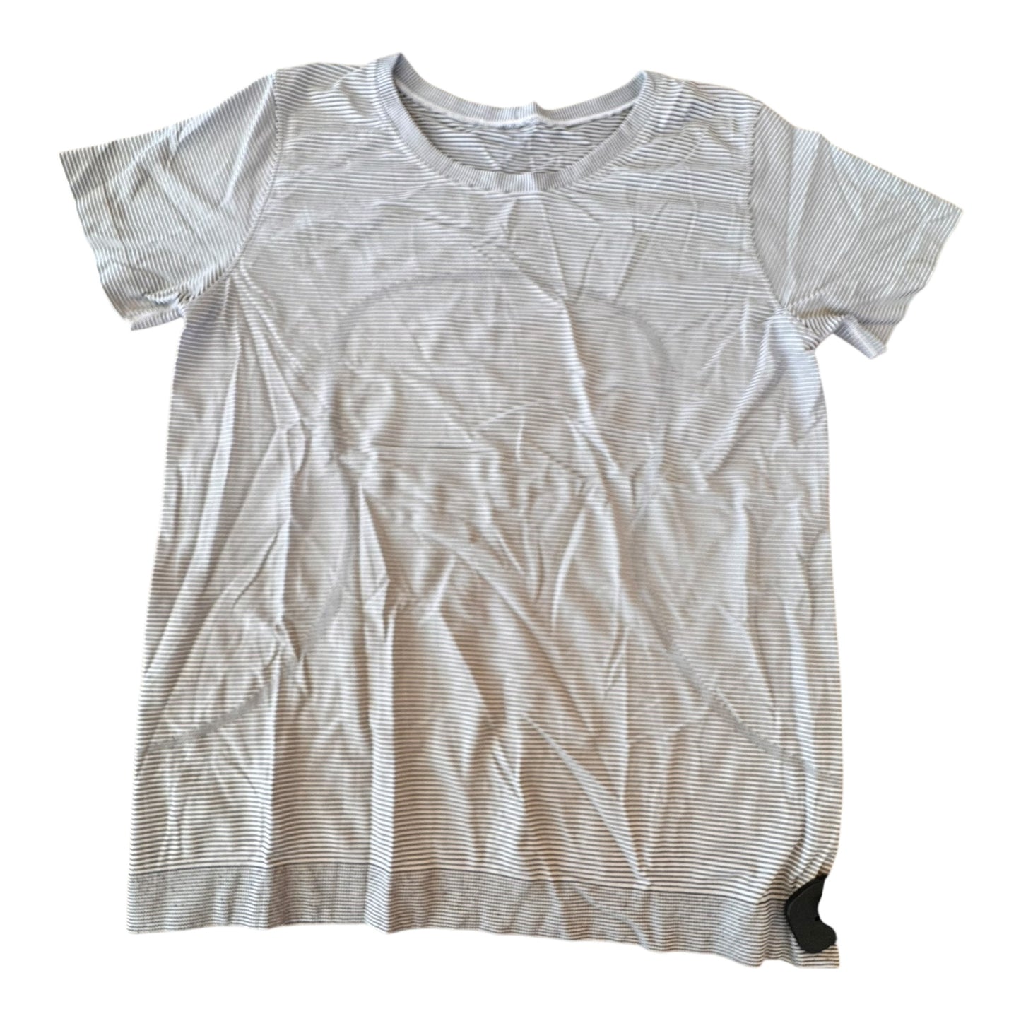 Athletic Top Ss By Lululemon In Striped Pattern, Size:L