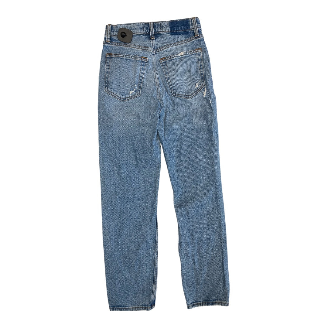 Jeans Straight By Abercrombie And Fitch In Blue Denim, Size:0